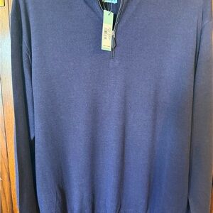 Peter Millar Collection men’s Navy quarter zip sweater Sz XL New $348